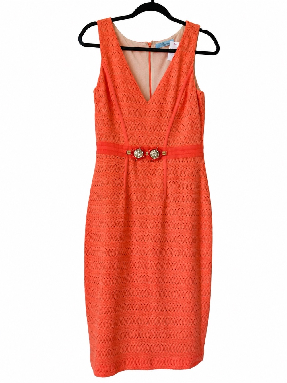 Vintage Blumarine Sleeveless Coral Dress w/ Embellished Waist | Rare | Like New